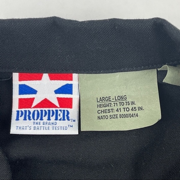 Propper Button Up Shirt Mens Large Long Black Pockets Heavy Duty - Picture 2 of 9